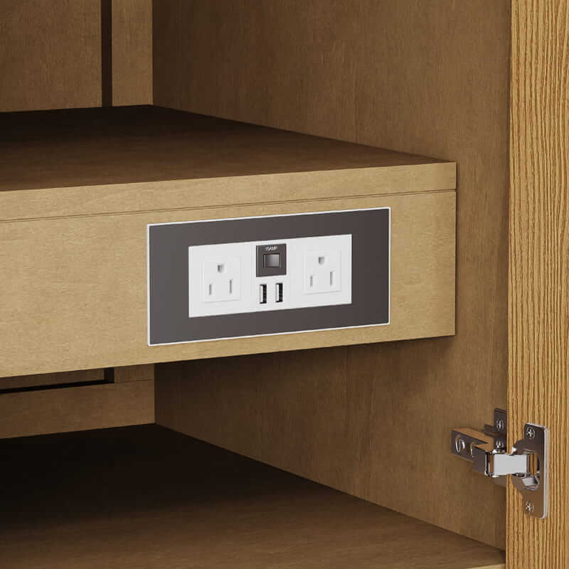 James Martin Hudson 60 Inch Single Vanity in Light Natural Oak With Dual Power and Usb Ports Corner View