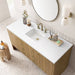 James Martin Hudson 60 Inch Single Vanity in Light Natural Oak With White Zeus Top