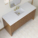 James Martin Hudson 60 Single Vanity Honey Oak in White Zeus Silestone Top