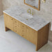 James Martin Hudson 60" Single Vanity in Light Natural Oak With Carrara Marble Top