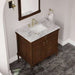 James Martin Kinnsden 36 Inch Single Vanity Sable Oak in Carrara White Marble Top