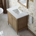 James Martin Kinnsden 36 Inch Single Vanity Weathered Oak in  White Zeus Silestone Top