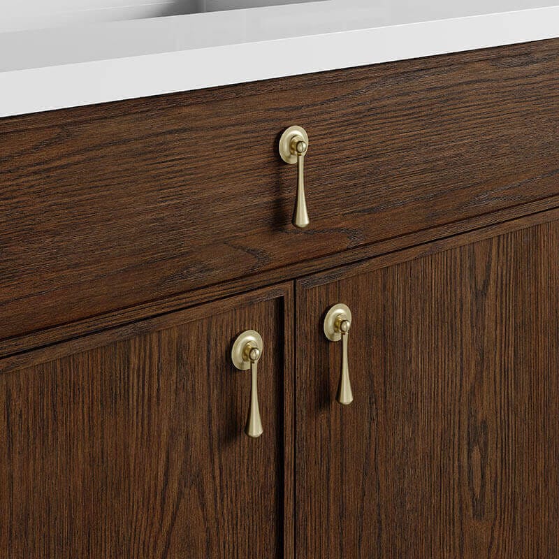 James Martin Kinnsden 36" Single Vanity Sable Oak Cabinet Close Up
