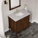 James Martin Kinnsden 36 Single Vanity Sable Oak in Eternal Jasmine Pearl Silestone Top