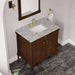 James Martin Kinnsden 36 Single Vanity Sable Oak in Victorian Silver Silestone Top