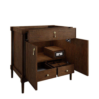 James Martin Kinnsden 36" Single Vanity Sable Oak Open Cabinet