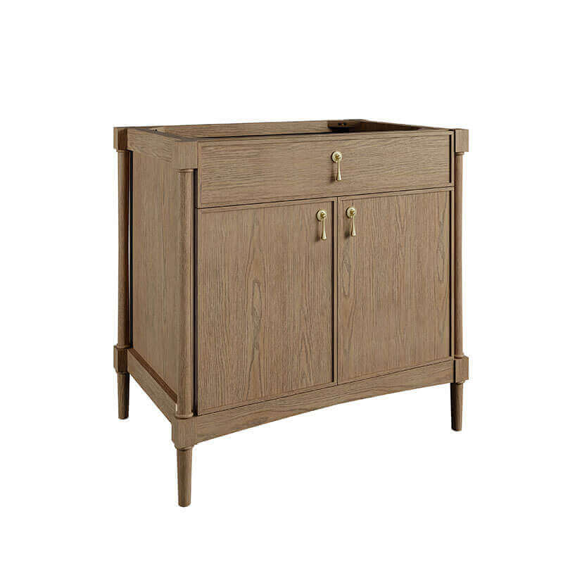 James Martin Kinnsden 36 Single Vanity Weathered Oak Cabinet Only