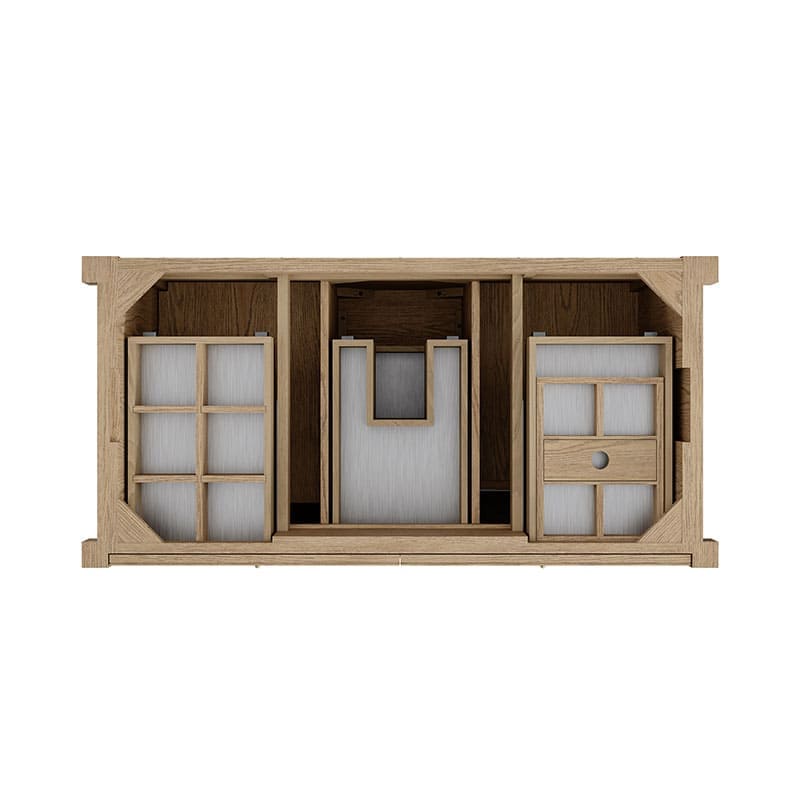 James Martin Kinnsden 48 Inch Single Vanity Weathered Oak Cabinet Only Top View