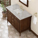 James Martin Kinnsden 48 Single Vanity Sable Oak in Victorian Silver Silestone Top