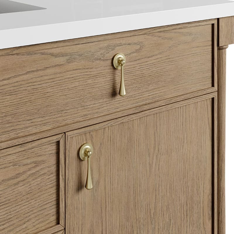 James Martin Kinnsden 48 Single Vanity Weathered Oak Cabinet Only Close Up