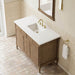 James Martin Kinnsden 48 Single Vanity Weathered Oak in White Zeus Silestone Top