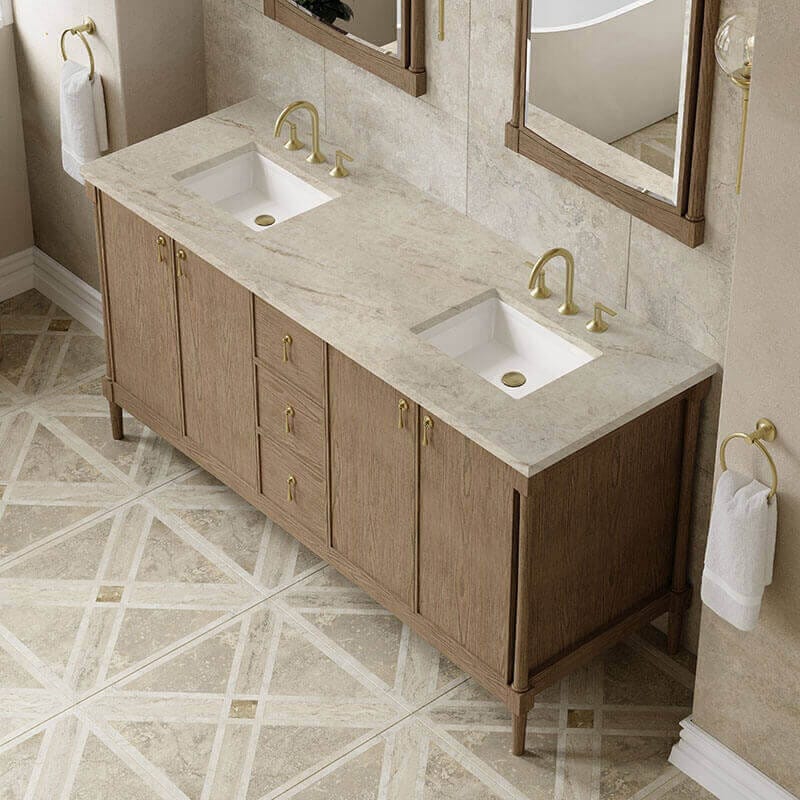 James Martin Kinnsden 72 Inch Single Vanity Weathered Oak in Tajnar Eclos Top