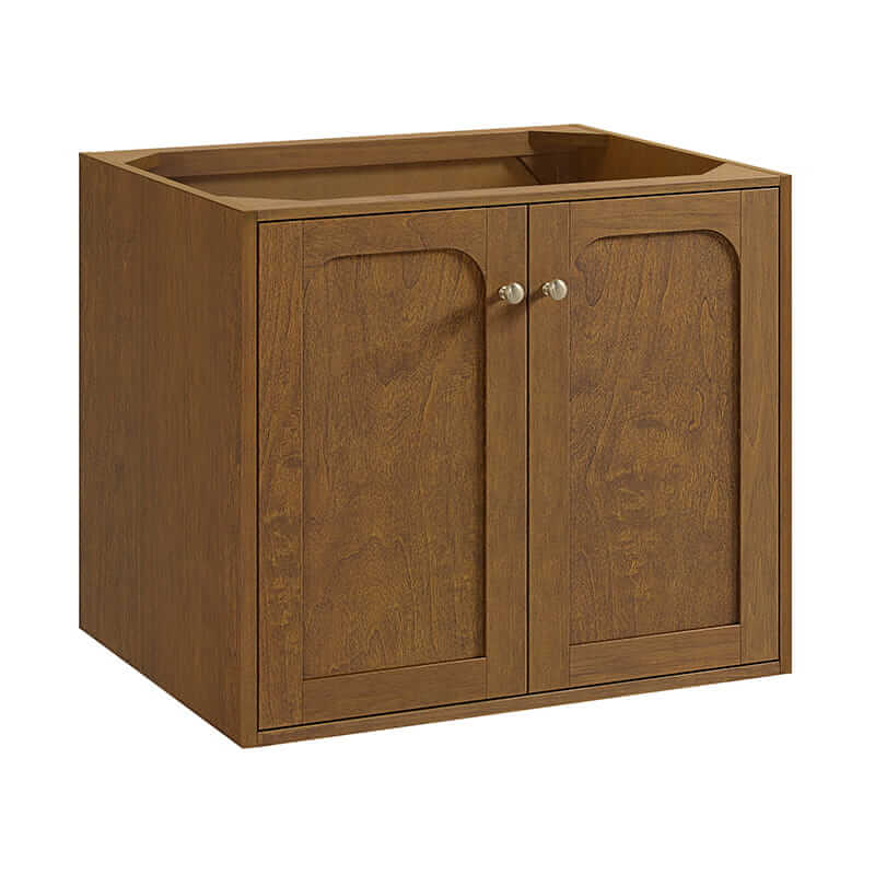 James Martin Laurent 30 Inch Single Vanity Honey Oak Corner View Floating