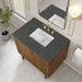 James Martin Laurent 36 Inch Single Vanity in Honey Oak With Parisien Bleu Silestone Top