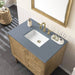 James Martin Laurent 36 Single Vanity Light Natural Oak Cala Blue Top
