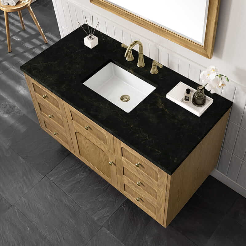 James Martin Laurent 48" Single Vanity in Light Natural Oak With Phantome Eclos Top