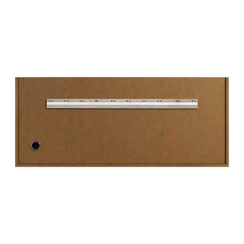 James Martin Laurent 60" Double Vanity in Honey Oak Back View Floating