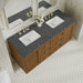 James Martin Laurent 60 Inch Double Vanity in Honey Oak With Parisien Bleu Silestone Top
