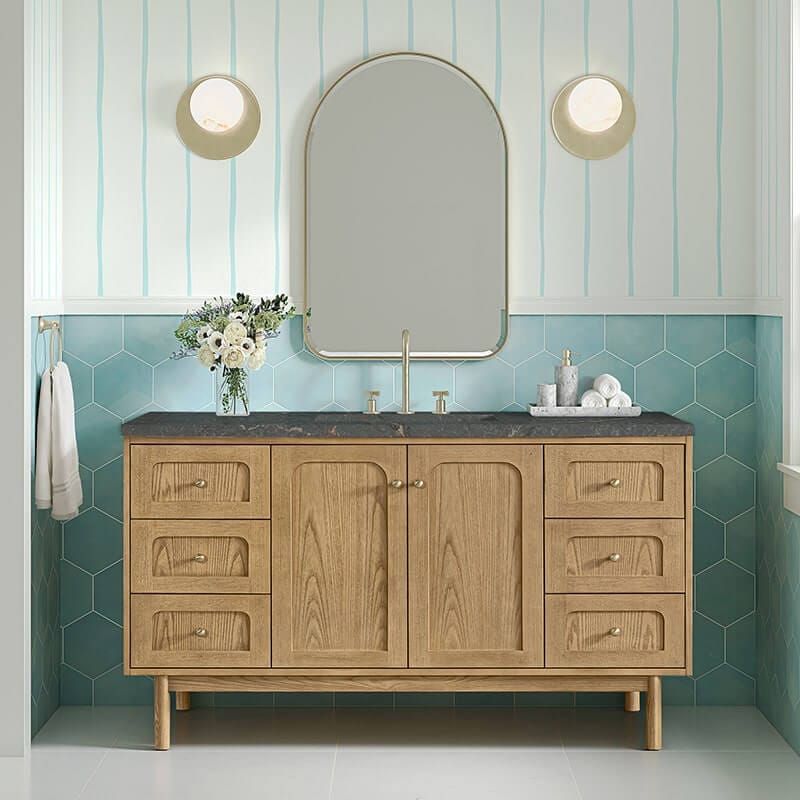 James Martin Laurent 60" Single Vanity Front View Freestanding