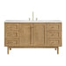 James Martin Laurent 60" Single Vanity in Light Natural Oak With Arctic Fall Solid Surface Top