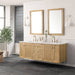 James Martin Laurent 72" Double Vanity in Light Natural Oak With Arctic Fall Top