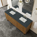 James Martin Laurent 72 Inch Double Vanity in Honey Oak With Charcoal Soapstone Silestone Top