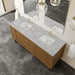 James Martin Laurent 72 Inch Double Vanity in Honey Oak With Victorian Silver Silestone Top