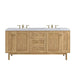 James Martin Laurent 72 Inch Double Vanity in Light Natural Oak With Carrara Marble Top