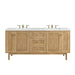 James Martin Laurent 72 Inch Double Vanity in Light Natural Oak With Ethereal Noctis Top