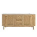 James Martin Laurent 72 Inch Double Vanity in Light Natural Oak With White Zeus Top