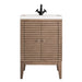 James Martin Linden 24" Single Vanity in Whitewashed Walnut With Glossy White Composite Stone Top