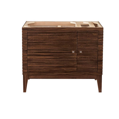 James Martin Linear 36" Single Vanity in Mid Century Walnut Cabinet Only