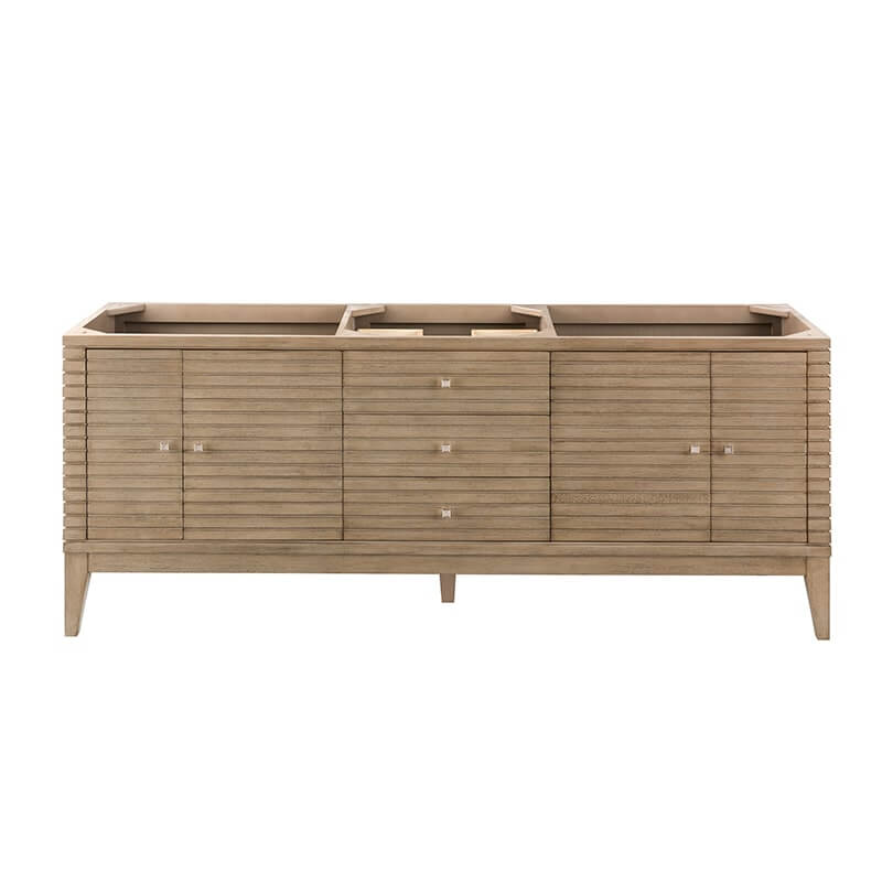 James Martin Linear 72" Double Vanity in Whitewashed Walnut Cabinet Only