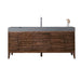 James Martin Linear 72 Inch Single Vanity in Mid Century Walnut With Dusk Grey Glossy Composite Stone Top