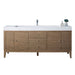 James Martin Linear 72 Inch Single Vanity in Whitewashed Walnut With Glossy White Composite Stone Top