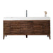 James Martin Linear 72" Single Vanity in Mid Century Walnut With White Composite Stone Top