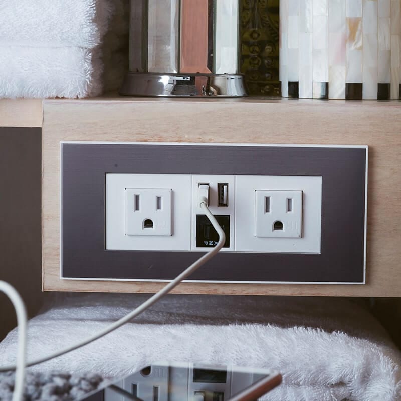 James Martin Linear 72" Single Vanity One 120 Volt Electrical Component With Two Usb 2.0 Outlets