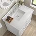 James Martin Lorelai 36 Inch Single Vanity in Bright White With White Zeus Silestone Top