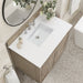 James Martin Lorelai 36 Inch Single Vanity in Whitewashed Oak With White Zeus Silestone Top