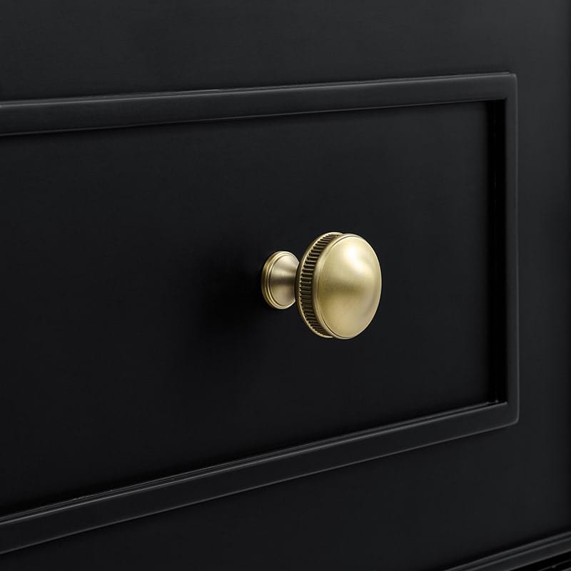 James Martin Lorelai 36" Single Vanity in Black Onyx Champagne Brass Knob