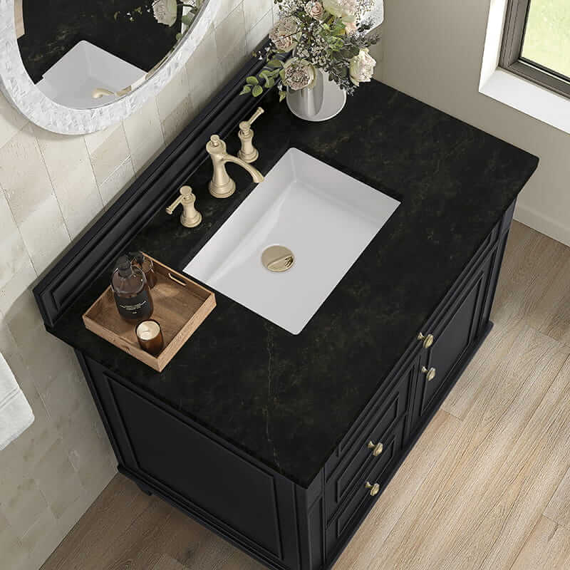 James Martin Lorelai 36" Single Vanity in Black Onyx With Phantome Eclos Top