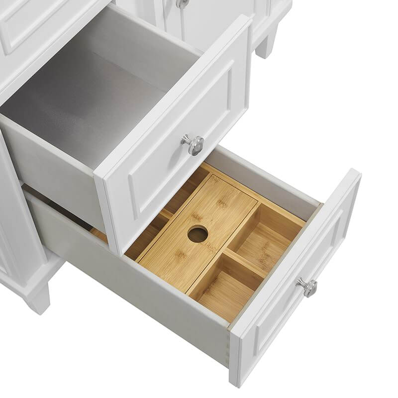 James Martin Lorelai 36" Single Vanity in Bright White Top View Drawers