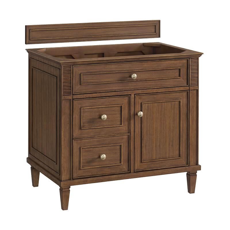 James Martin Lorelai 36" Single Vanity in Mid Century Walnut Cabinet Only