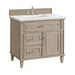 James Martin Lorelai 36" Single Vanity in Whitewashed Oak Corner View With Countertop