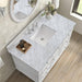 James Martin Lorelai 48 Inch Single Vanity in Bright White With Carrara White Marble Top