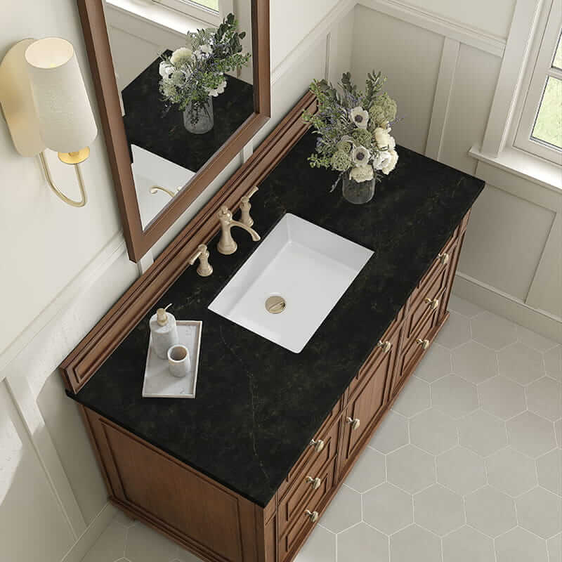 James Martin Lorelai 48 Inch Single Vanity in Mid Century Acacia With Phantome Eclos Top