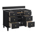 James Martin Lorelai 48" Single Vanity in Black Onyx Corner View Drawers-Opened