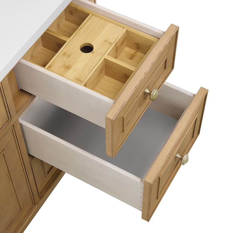 James Martin Lorelai 48" Single Vanity in Light Natural Oak Top View Drawers