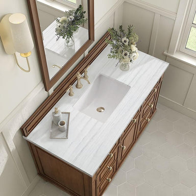 James Martin Lorelai 48" Single Vanity in Mid Century Walnut With Arctic Fall Solid Surface Top
