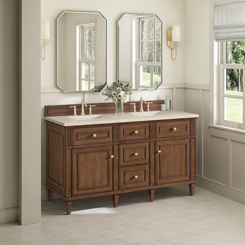 James Martin Lorelai 60" Double Vanity Corner View